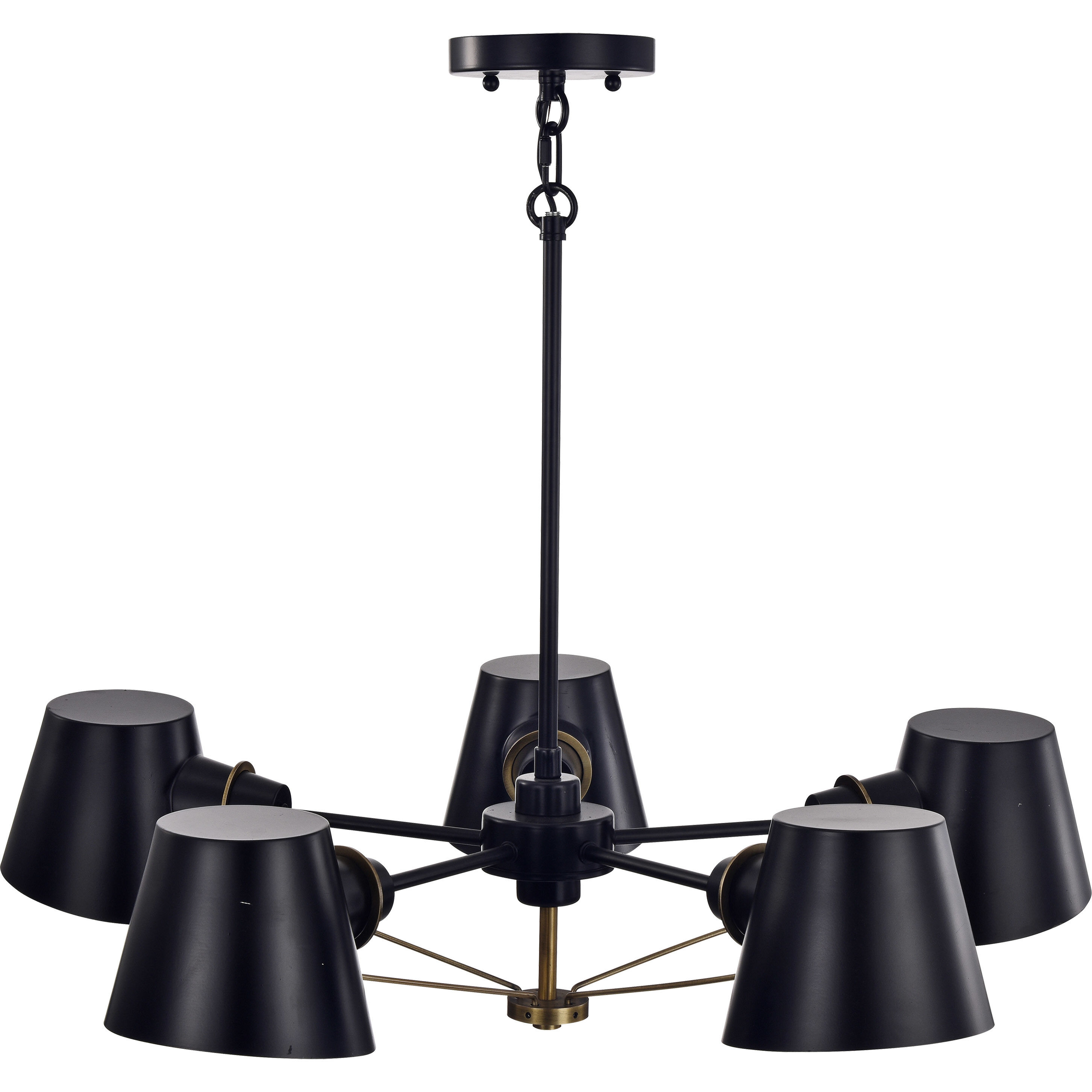 Baxter 5 Light 28 inch Black/Burnished Brass Chandelier Ceiling Light