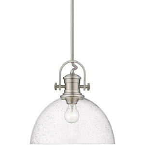 Hines 1 Light 14 inch Pewter Pendant Ceiling Light in Seeded Glass, Large