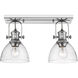 Hines 2 Light 18 inch Chrome Semi-flush Ceiling Light in Seeded Glass, Damp
