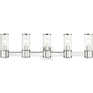 Quincy 5 Light 35.5 inch Polished Chrome Vanity Wall Sconce Wall Light, Large