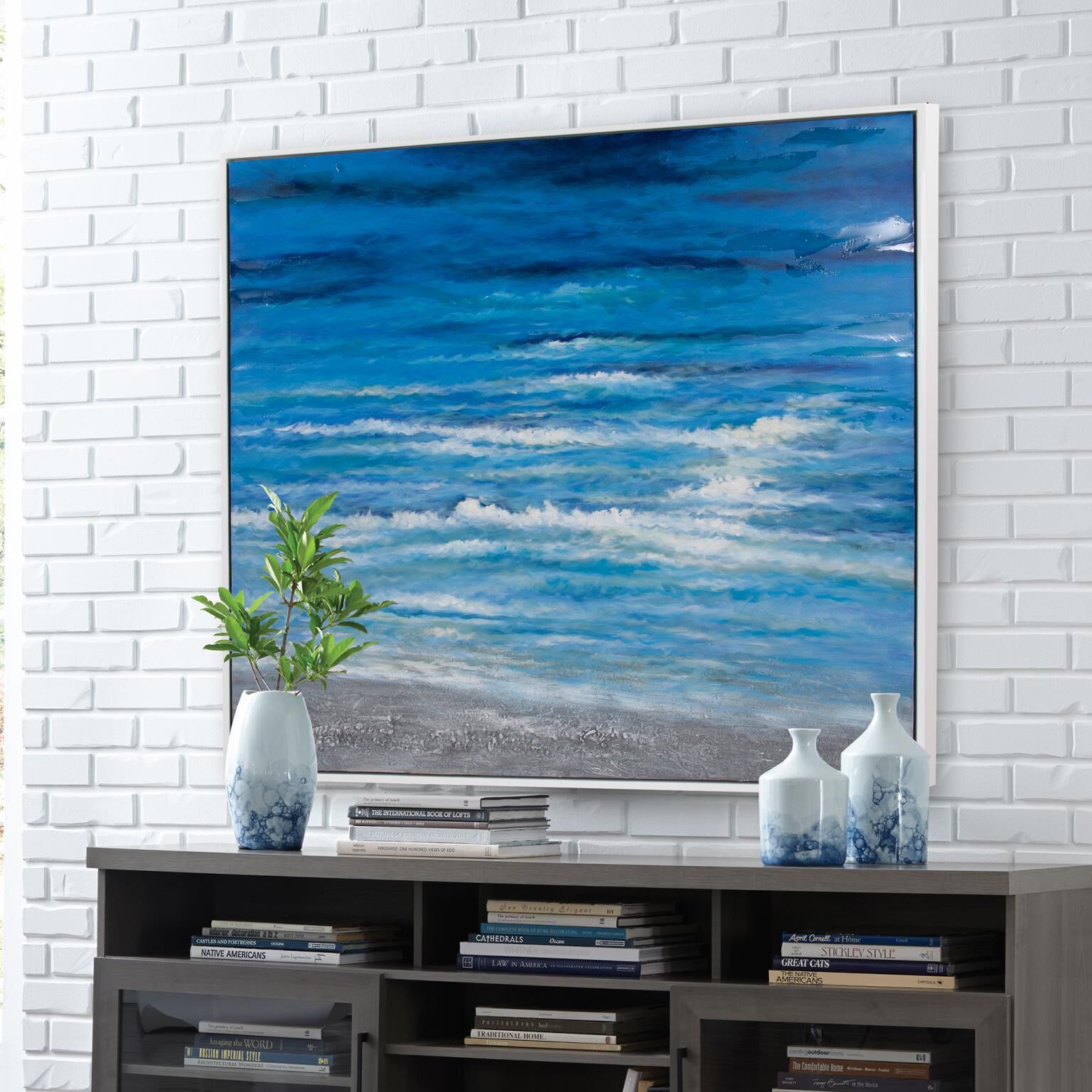 Calm Sea 51.75 X 51.75 inch Hand Painted Original Art