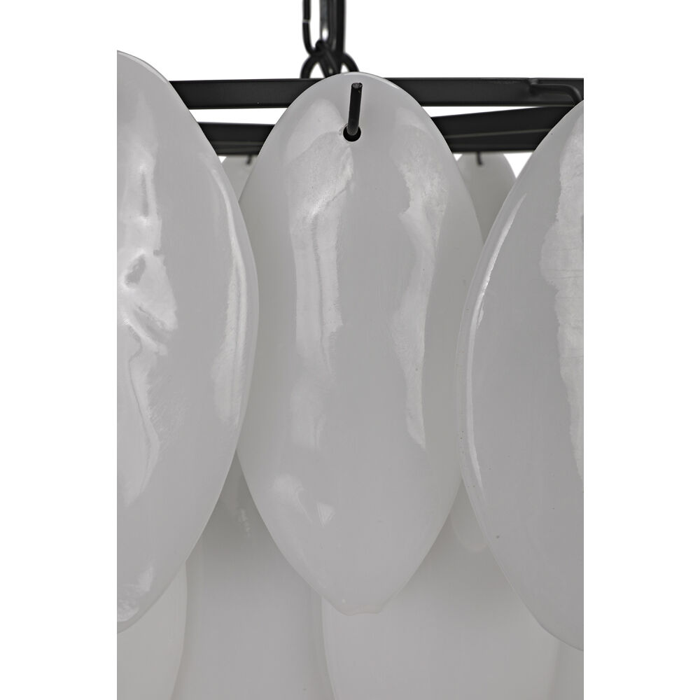 Lotus 8 Light 33 inch Matte Black Chandelier Ceiling Light, Extra Large