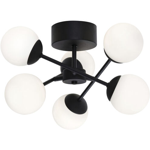 Pearl 5 Light 15.86 inch Black Semi-Flush Mount Ceiling Light