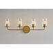 Kline 4 Light 33 inch Heritage Brass Bath Wall Light in Clear