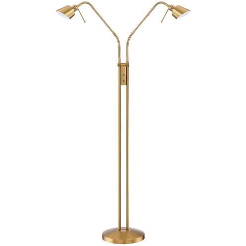 OSLO TWINS 55 inch 50 watt Brass Floor Lamp Portable Light