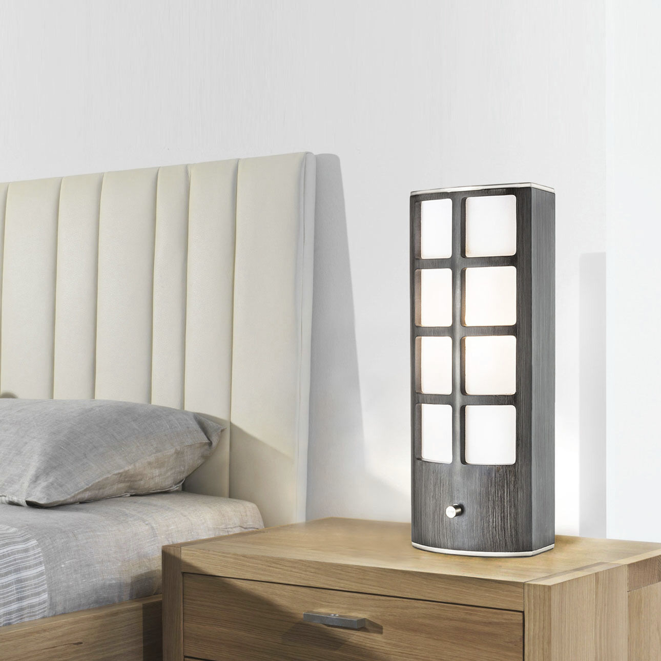 Ventana 20 inch 40 watt Charcoal Gray and Brushed Nickel Table Lamp Portable Light