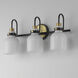 Milk 3 Light 22 inch Satin Brass Bath Vanity Wall Light in Black and Satin Brass