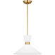 Drew & Jonathan Belcarra 1 Light 15 inch Satin Brass Pendant Ceiling Light