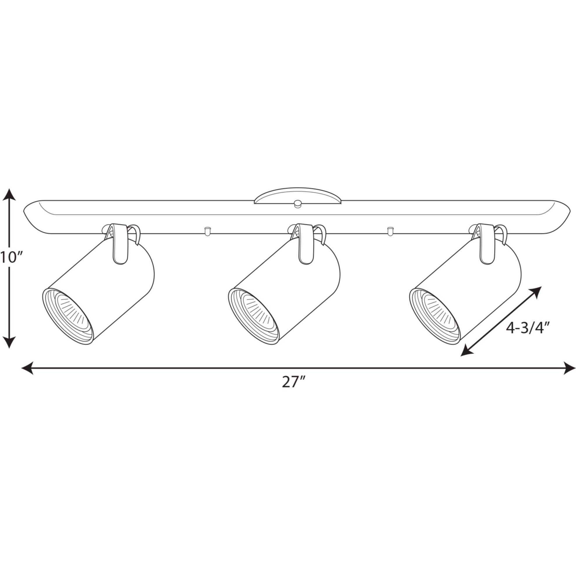 Directional 3 Light 6.56 inch Brushed Nickel Multi Directional Wall/Ceiling Light