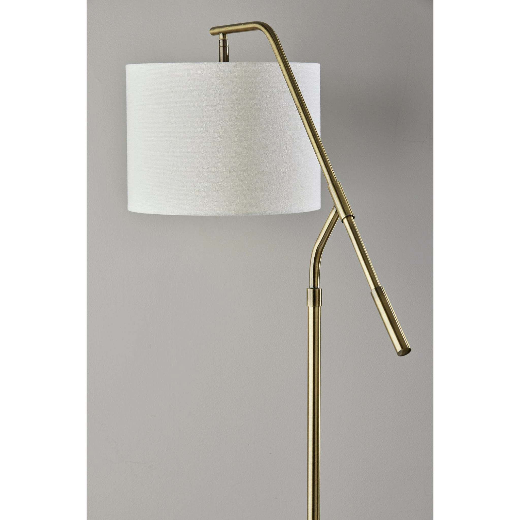 Milo 60 inch 100.00 watt Antique Brass Floor Lamp Portable Light, Simplee Adesso