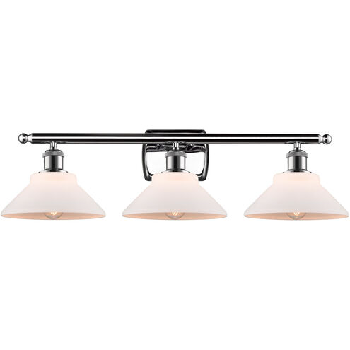 Ballston Orwell 3 Light 26 inch Polished Chrome Bath Vanity Light Wall Light in Matte White Glass, Ballston