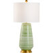 Chelsea House 30 inch 100.00 watt Green/White Glaze/Antique Gold Leaf Table Lamp Portable Light