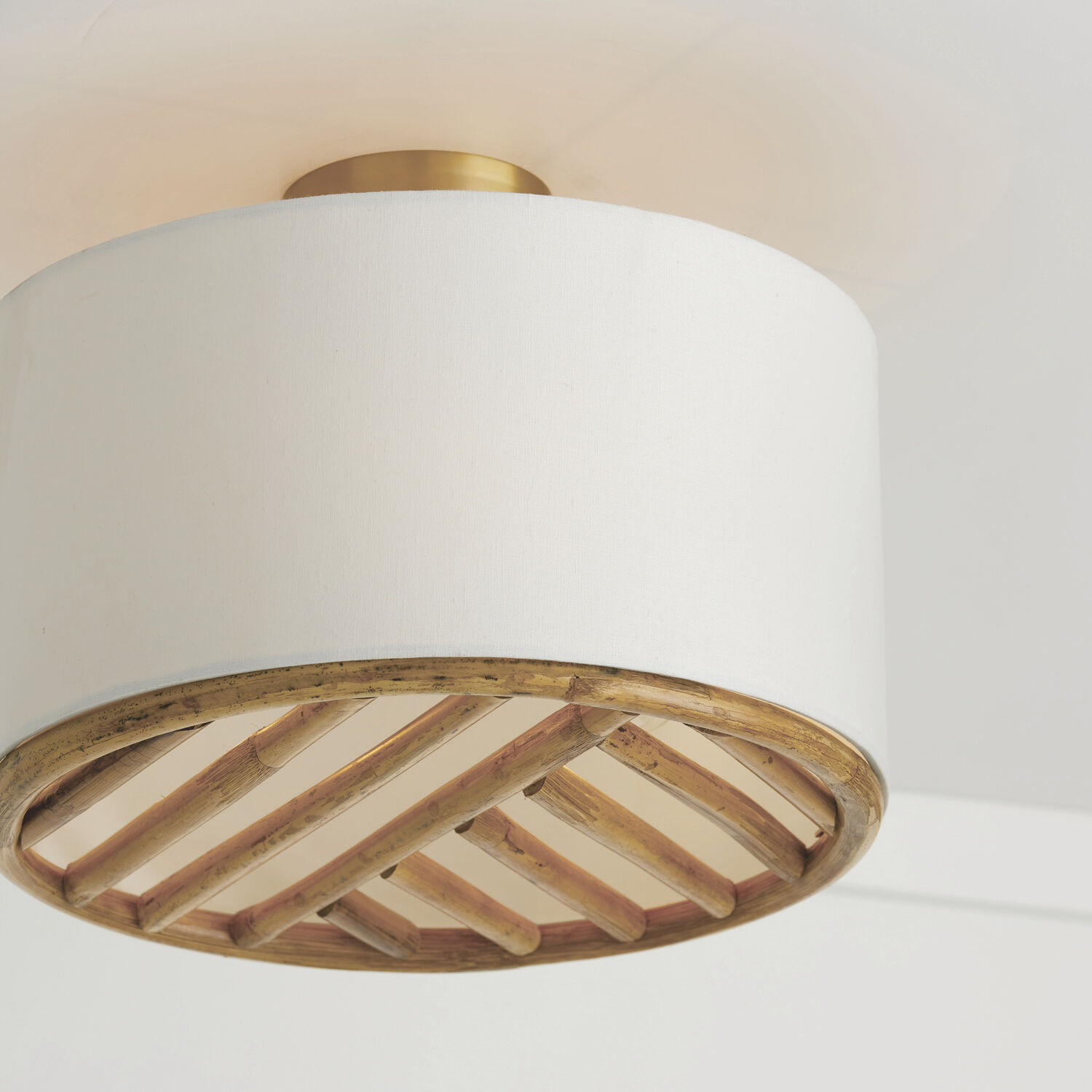 Soleil 3 Light 16.75 inch Matte Brass Semi-Flush Mount Ceiling Light, Convertible Dual Mount