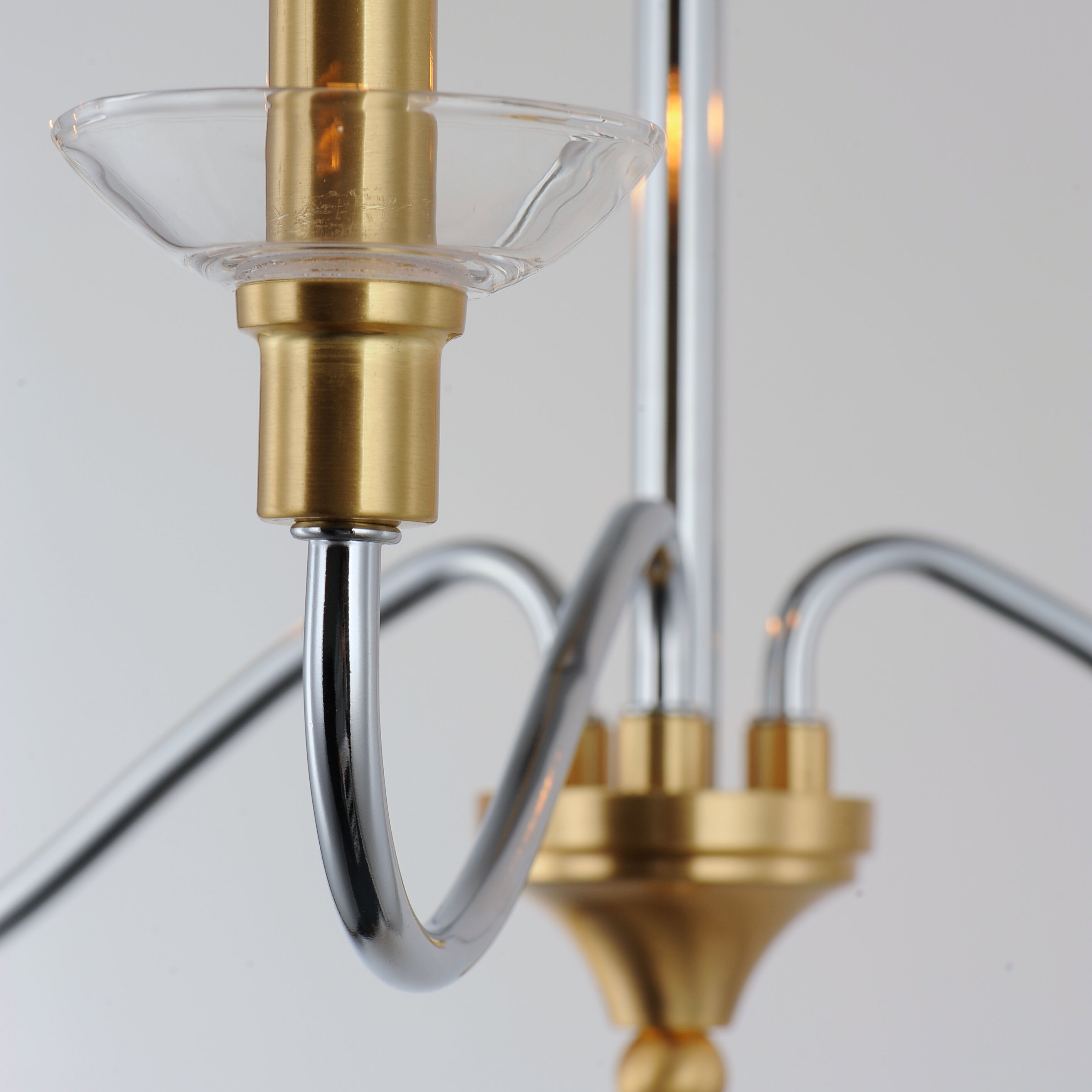 Clarion 3 Light 24 inch Polished Chrome/Satin Brass Multi-Light Pendant Ceiling Light