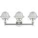 Oxford 3 Light 24.5 inch Polished Nickel and Seedy Bath Vanity Light Wall Light