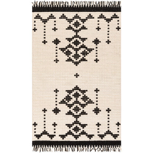 Beni Ourain 144 X 106 inch Black/Cream Rugs, Rectangle