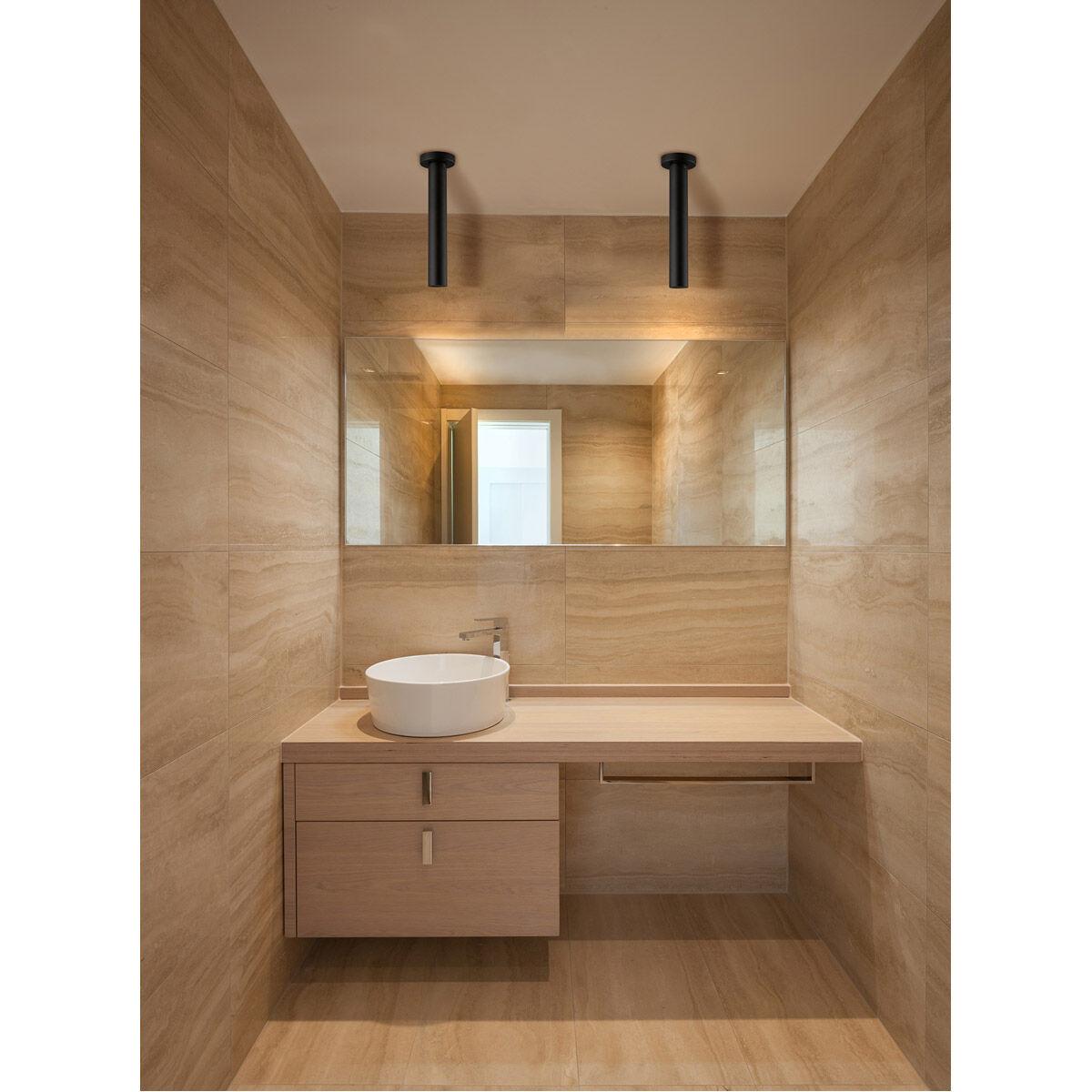 Tortoreto LED 2.36 inch Matte Black Tubular Flush Mount Ceiling Light