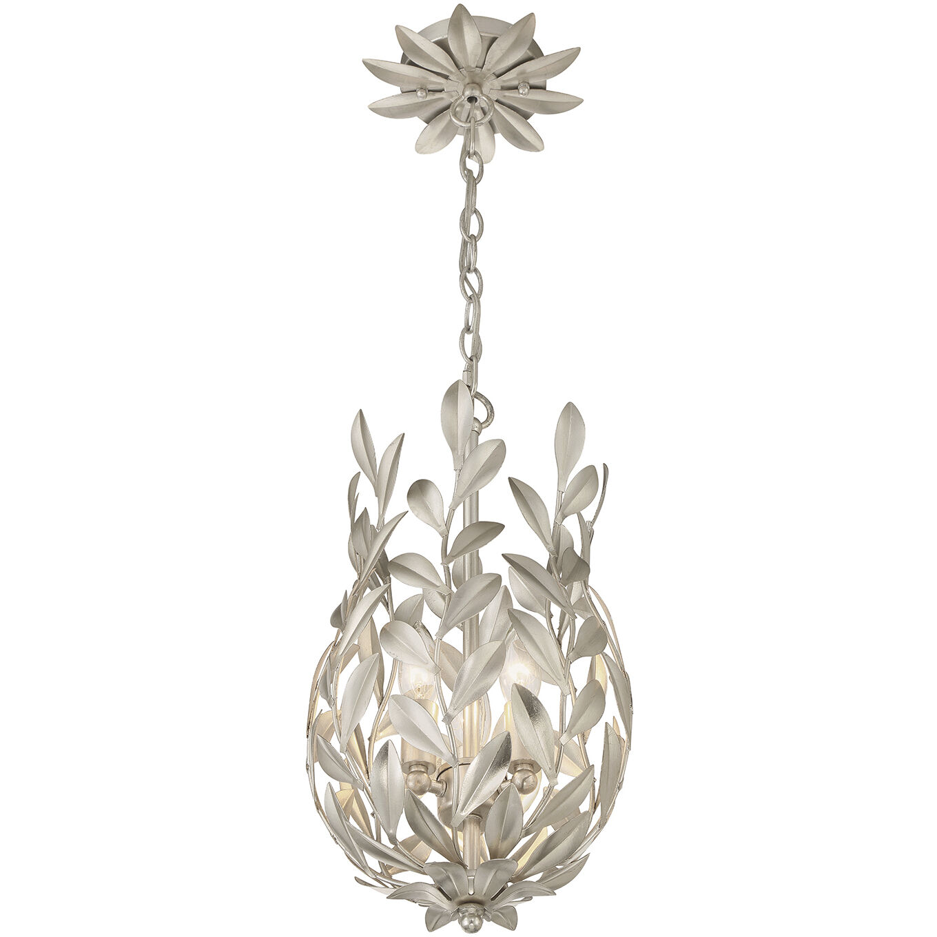 Broche Pendant Ceiling Light in Antique Silver