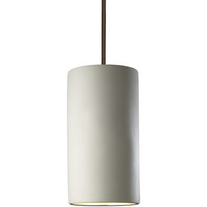 Radiance Collection LED 7 inch Bisque with Matte Black Pendant Ceiling Light