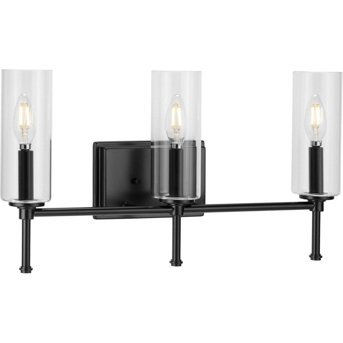 Elara 3 Light 22 inch Matte Black Bath Vanity Wall Light