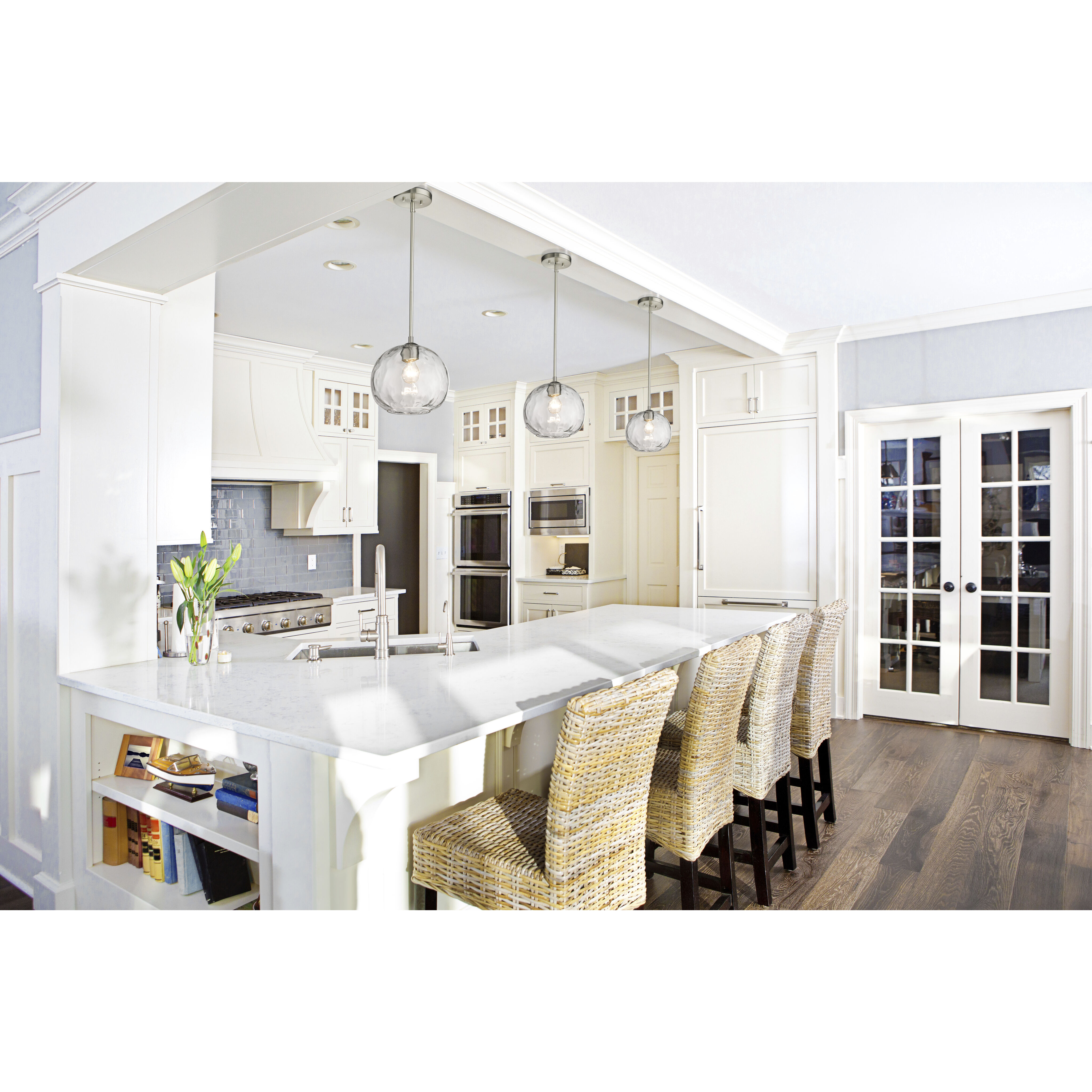 Chloe 1 Light 10 inch Brushed Nickel Pendant Ceiling Light