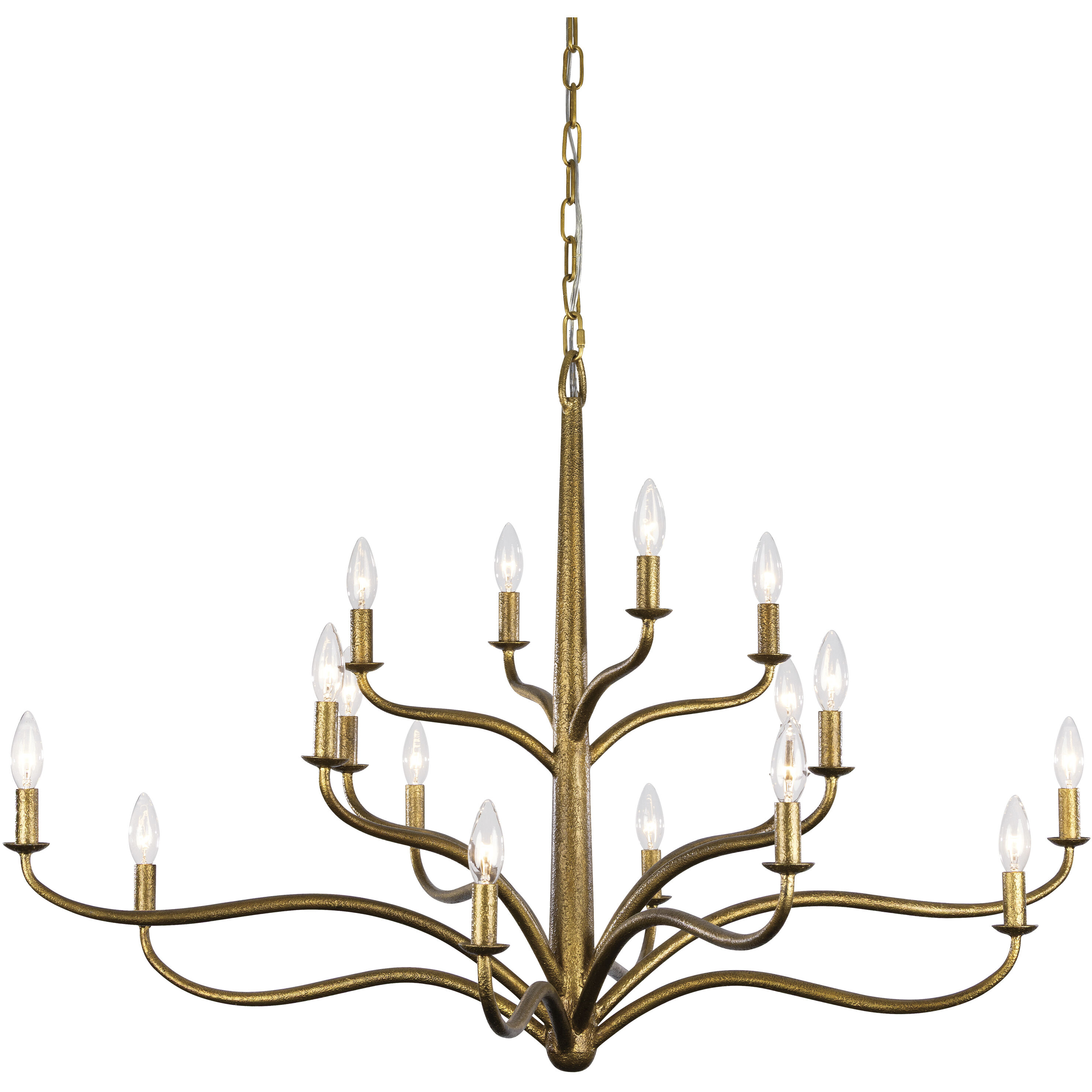 Dorianne 16 Light 44 inch Textured Dusken Brass Chandelier Ceiling Light