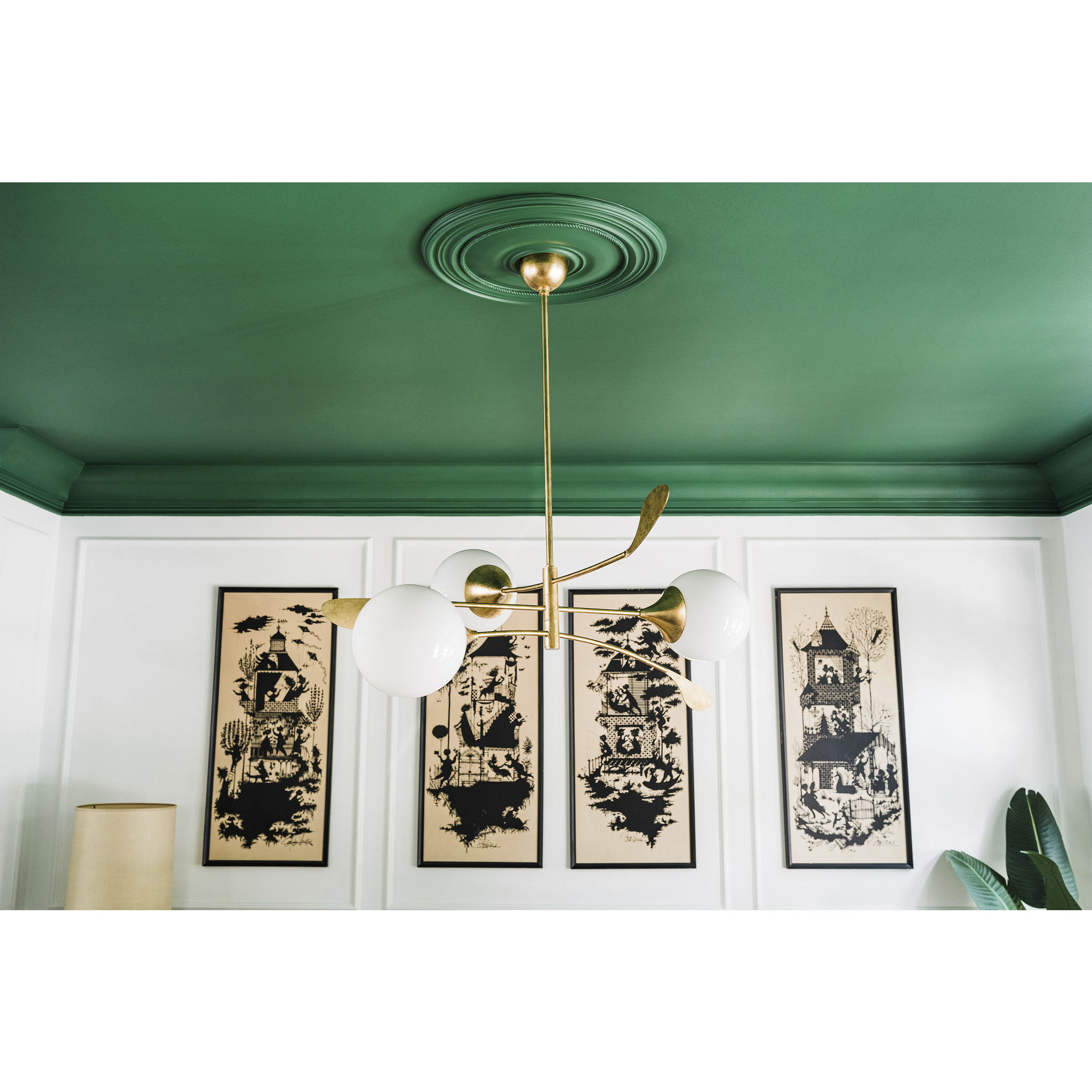 Victoria 3 Light 42 inch Vintage Gold Leaf Chandelier Ceiling Light