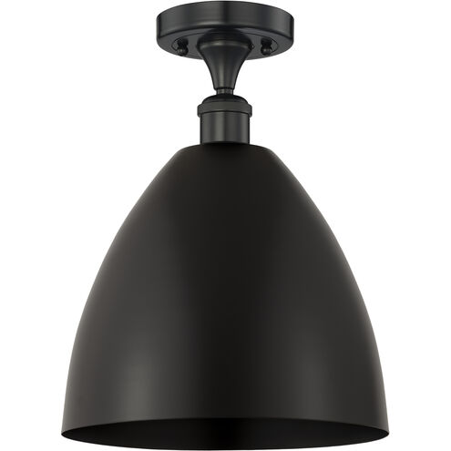 Edison Metal Bristol 1 Light 12 inch Matte Black Semi-Flush Mount Ceiling Light