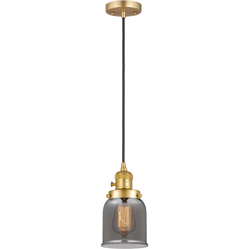 Franklin Restoration Bell LED 5 inch Satin Gold Mini Pendant Ceiling Light in Plated Smoke