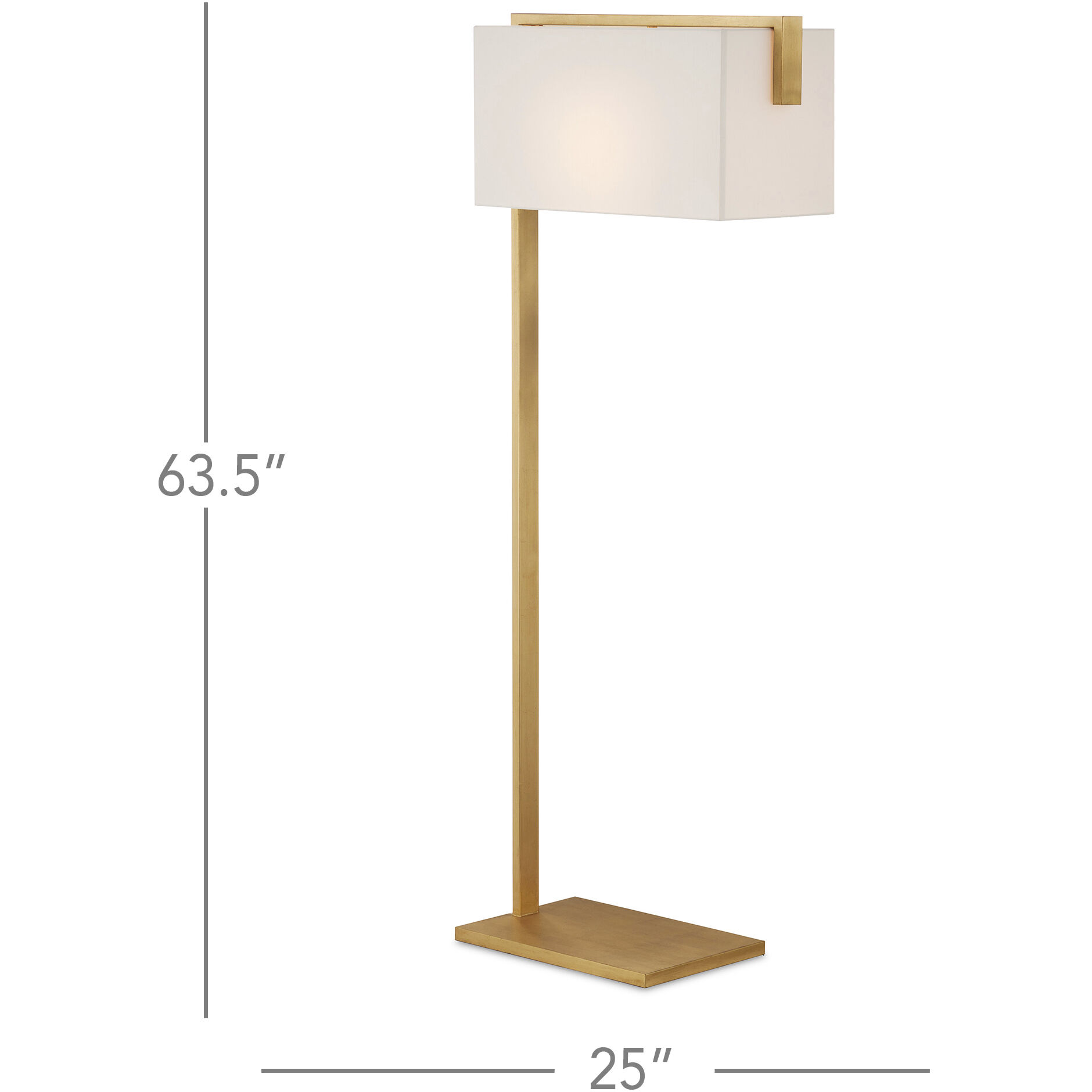 Gambit 63.5 inch 60 watt Contemporary Gold Leaf Floor Lamp Portable Light