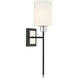 Alvara 1 Light 5.5 inch Matte Black with Polished Nickel Accents Wall Sconce Wall Light, Essentials