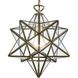 Moravian Star 1 Light 12 inch Antique Brass with Clear Mini Pendant Ceiling Light