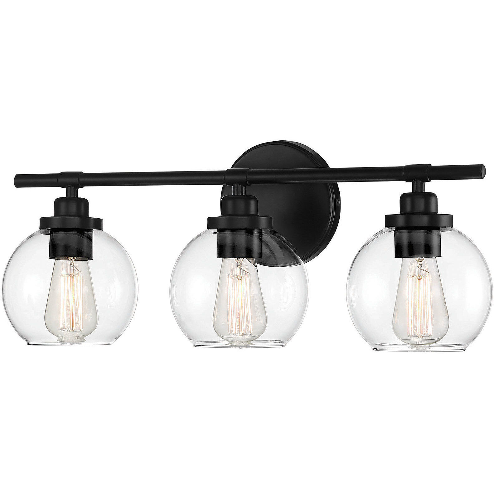 Carson 3 Light 22.5 inch Black Bathroom Vanity Light Wall Light, Essentials