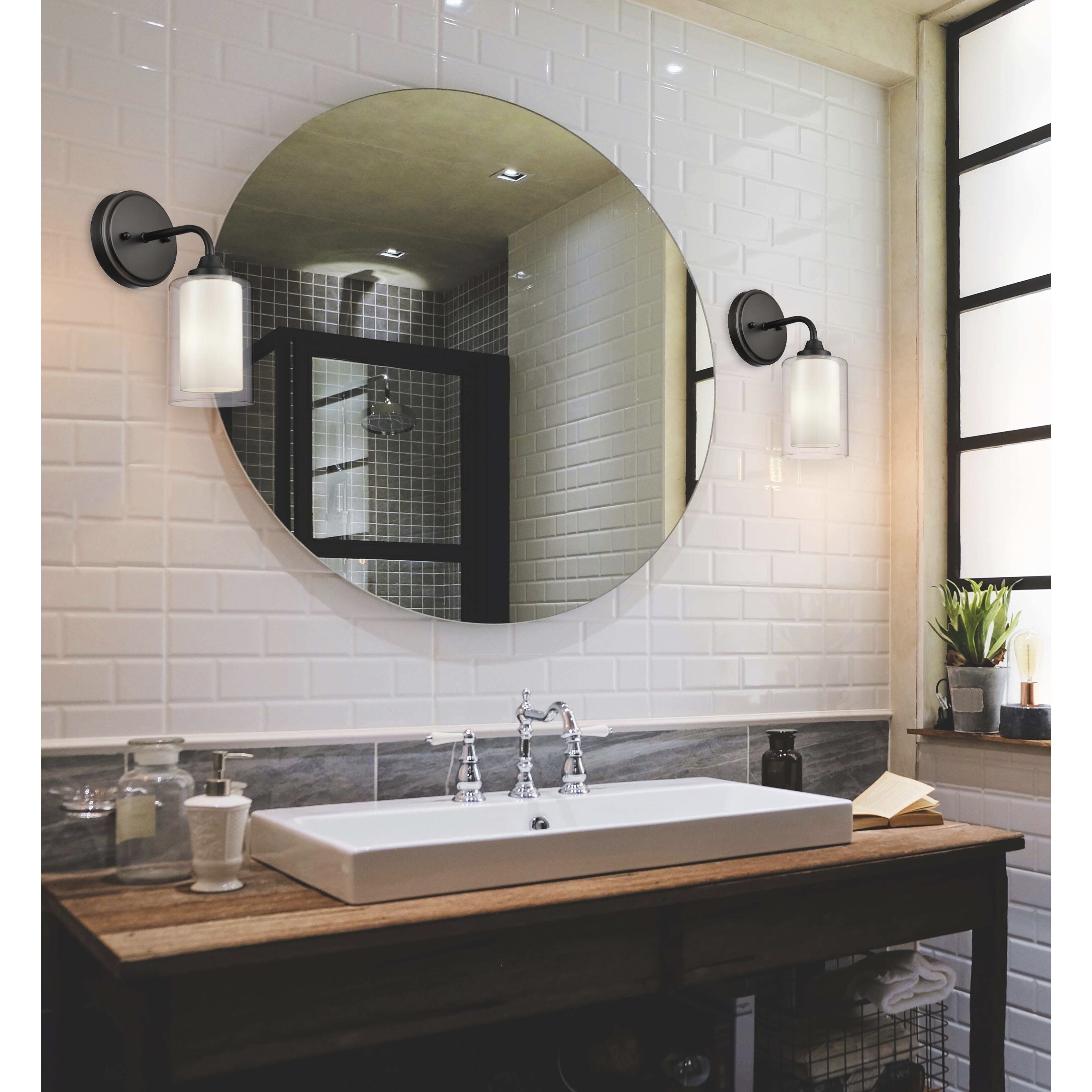 Auralume Fairbank 1 Light 5 inch Matte Black Bath Vanity Light Wall Light in Incandescent