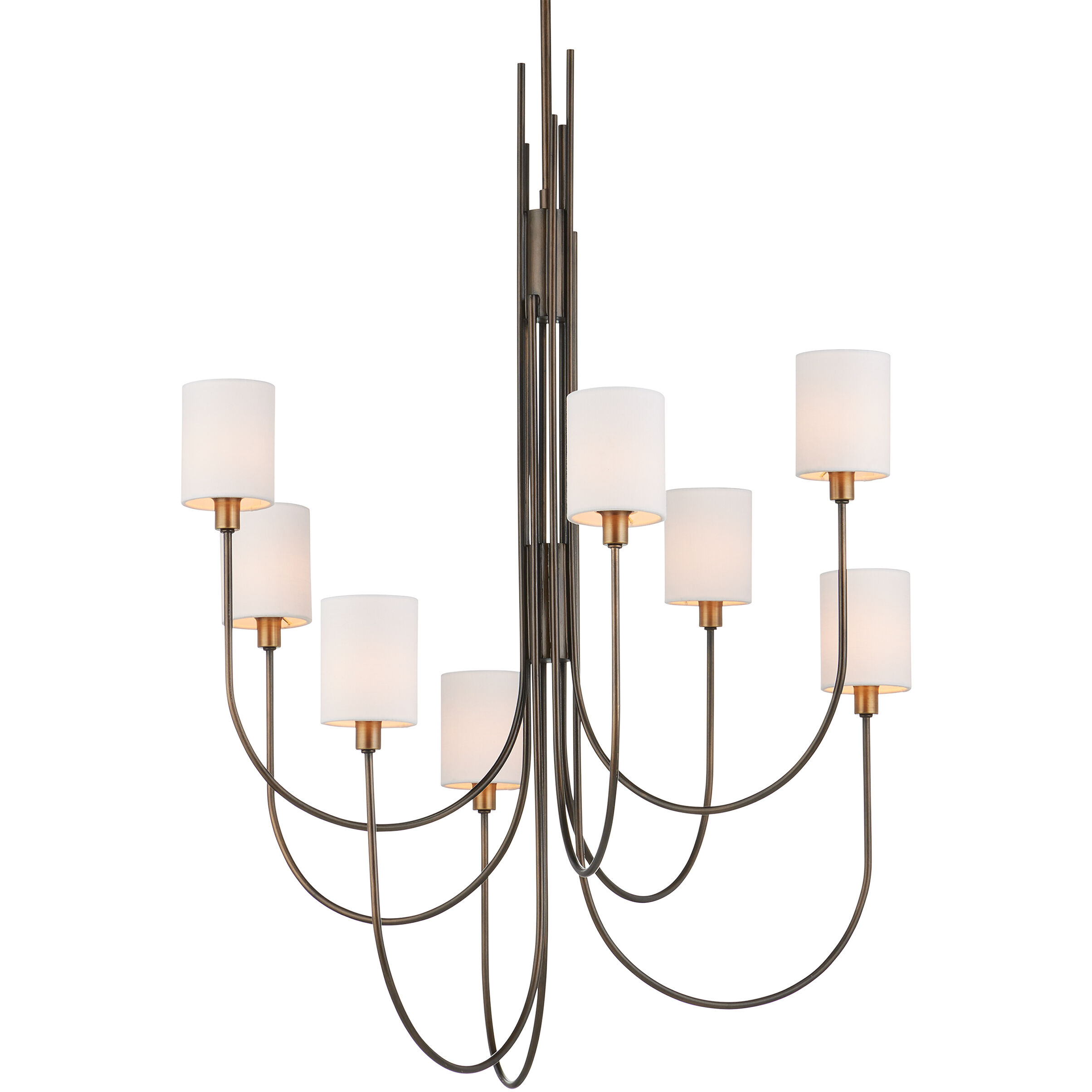 Archetype 8 Light 32.5 inch Statuary Bronze/Antique Brass Chandelier Ceiling Light