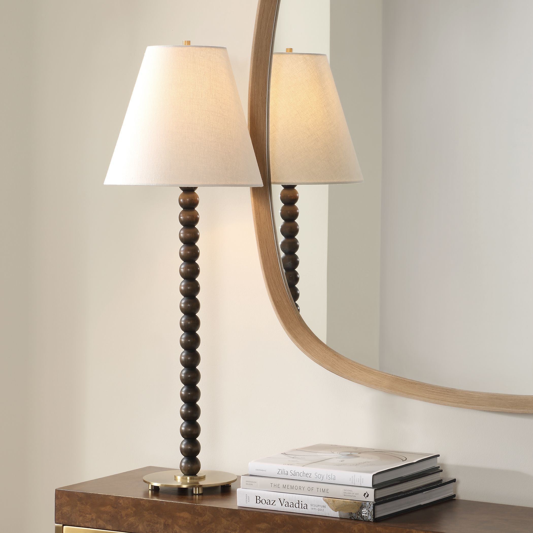 Gallus 34 inch 100.00 watt Dark Walnut and Brass Table Lamp Portable Light