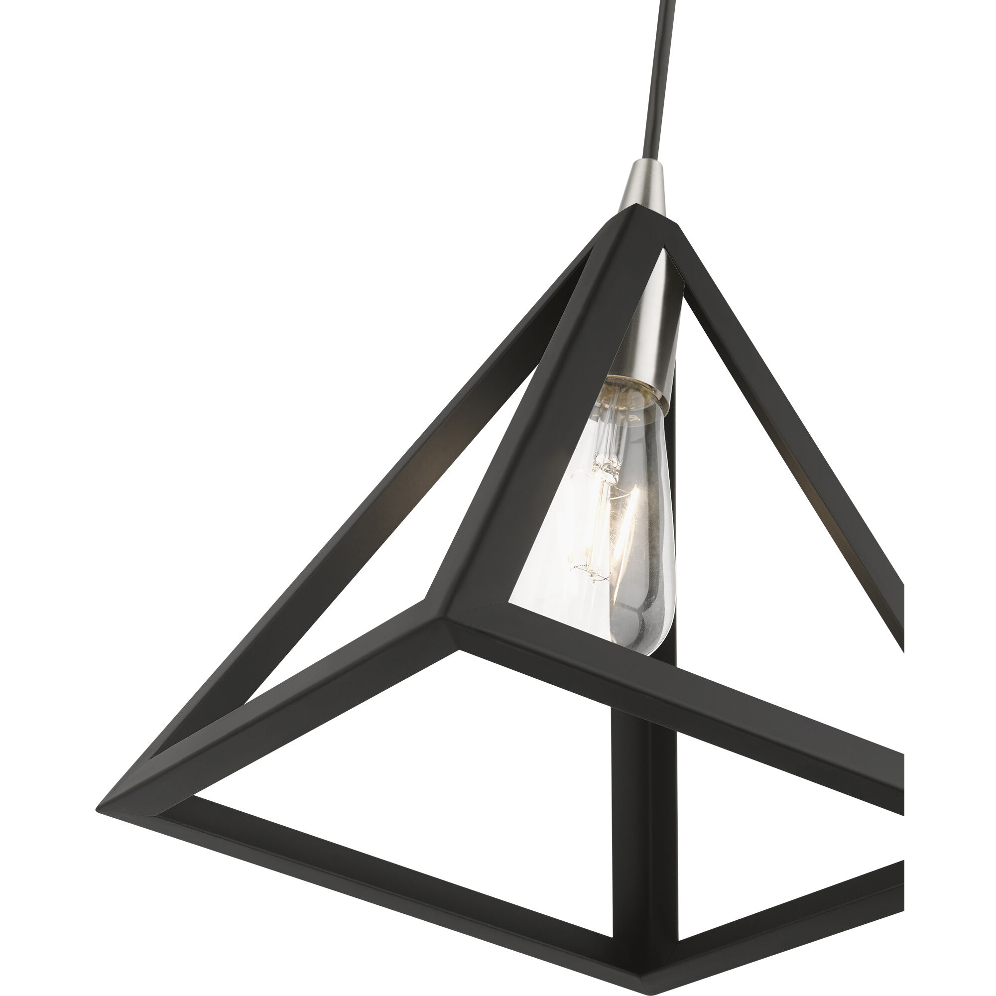 Pinnacle 1 Light 9.75 inch Black with Brushed Nickel Accents Pendant Ceiling Light
