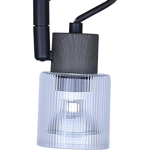 Owen 3 Light Black and Wood Track Lighting Ceiling Light