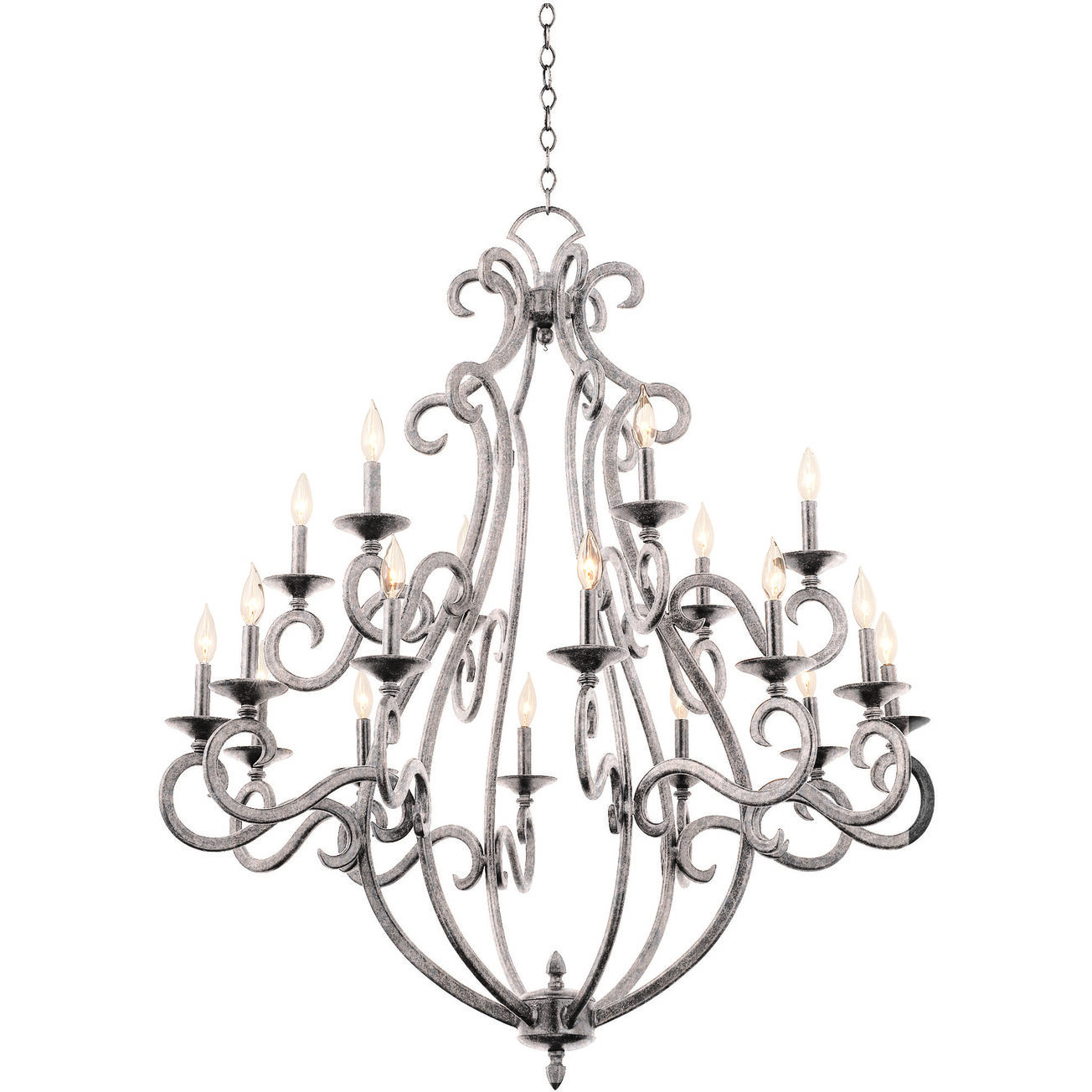 Santa Barbara 18 Light 44 inch Pearl Silver Chandelier Ceiling Light