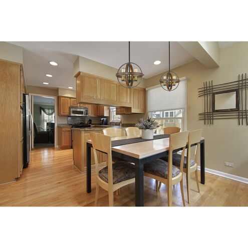 Kirkland 3 Light 14 inch Rustic Mahogany Pendant Ceiling Light