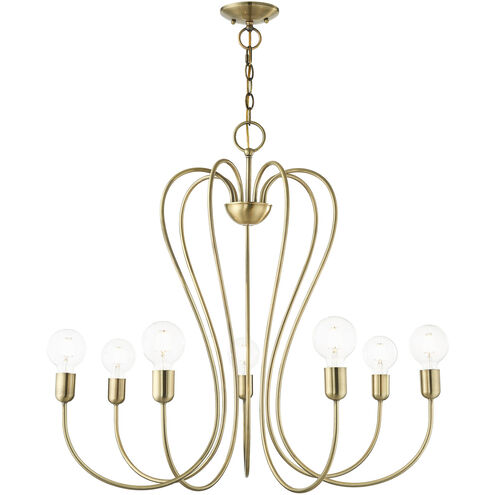 Lucerne 7 Light 30 inch Antique Brass Chandelier Ceiling Light