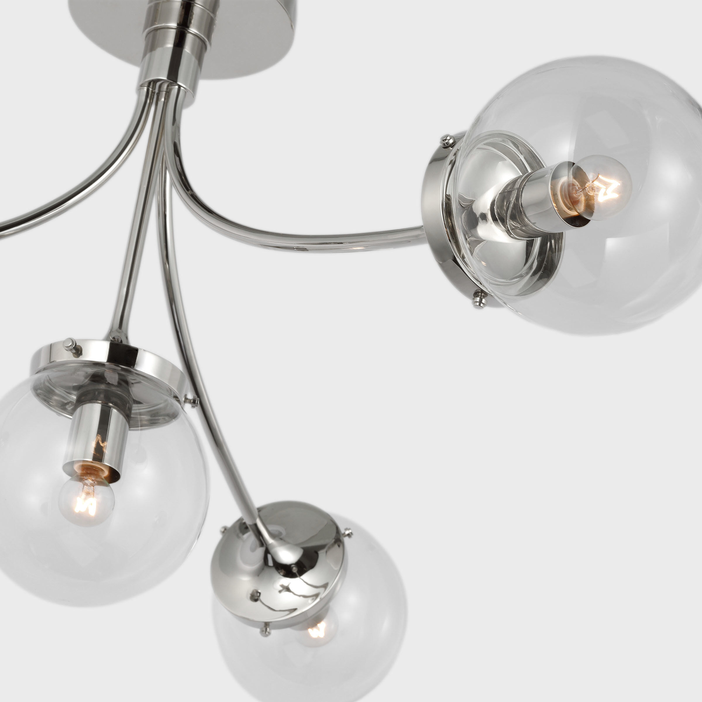 kate spade new york Prescott LED 28.25 inch Polished Nickel Semi-Flush Mount Ceiling Light in Clear Glass, Large