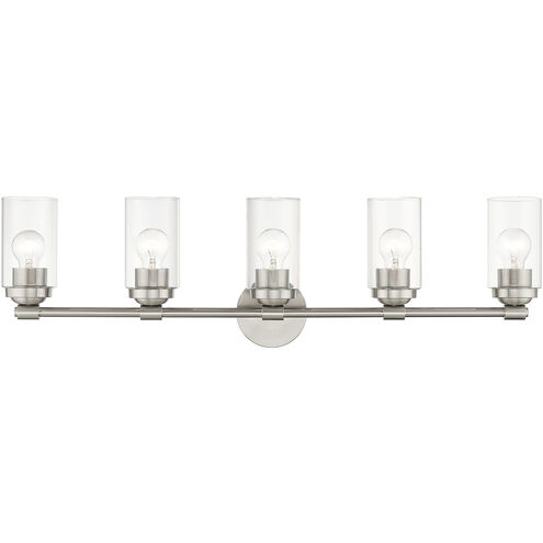 Whittier 5 Light 35 inch Brushed Nickel Vanity Wall Sconce Wall Light, Large