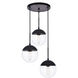 Eclipse 3 Light 18 inch Black Pendant Ceiling Light
