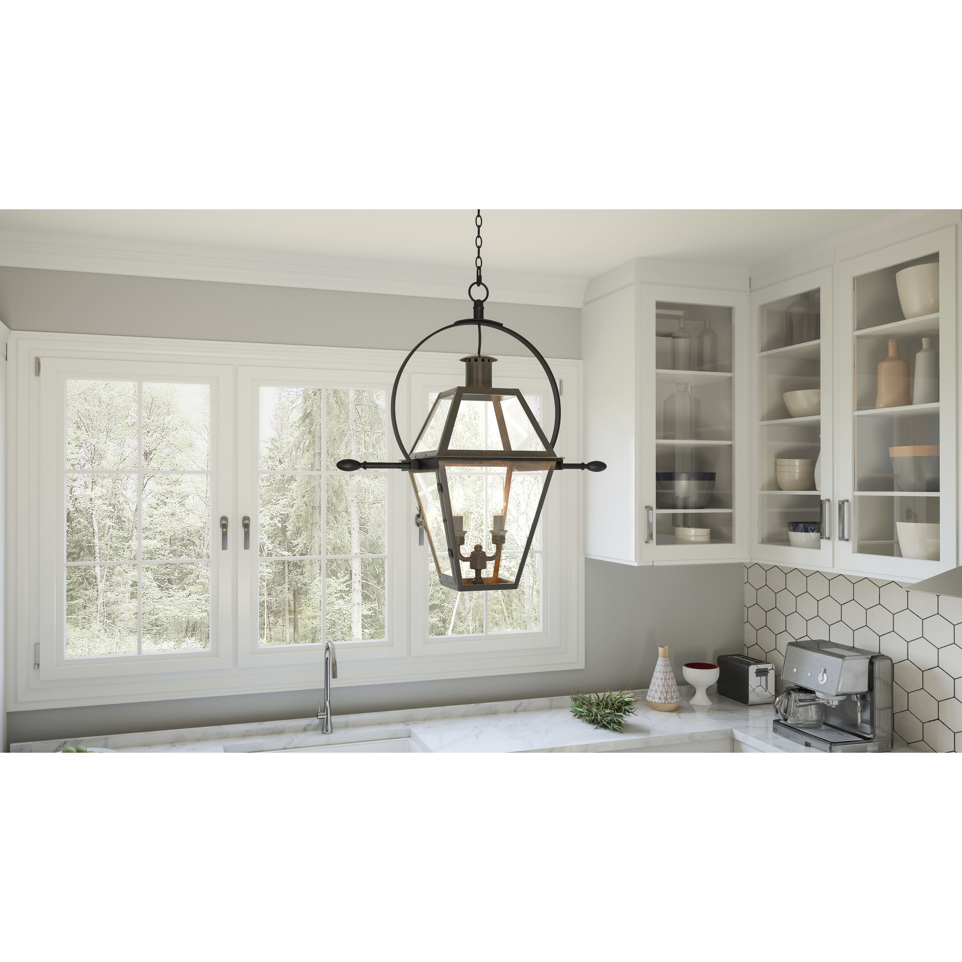 Rue De Royal 2 Light 21.25 inch Industrial Bronze Pendant Ceiling Light