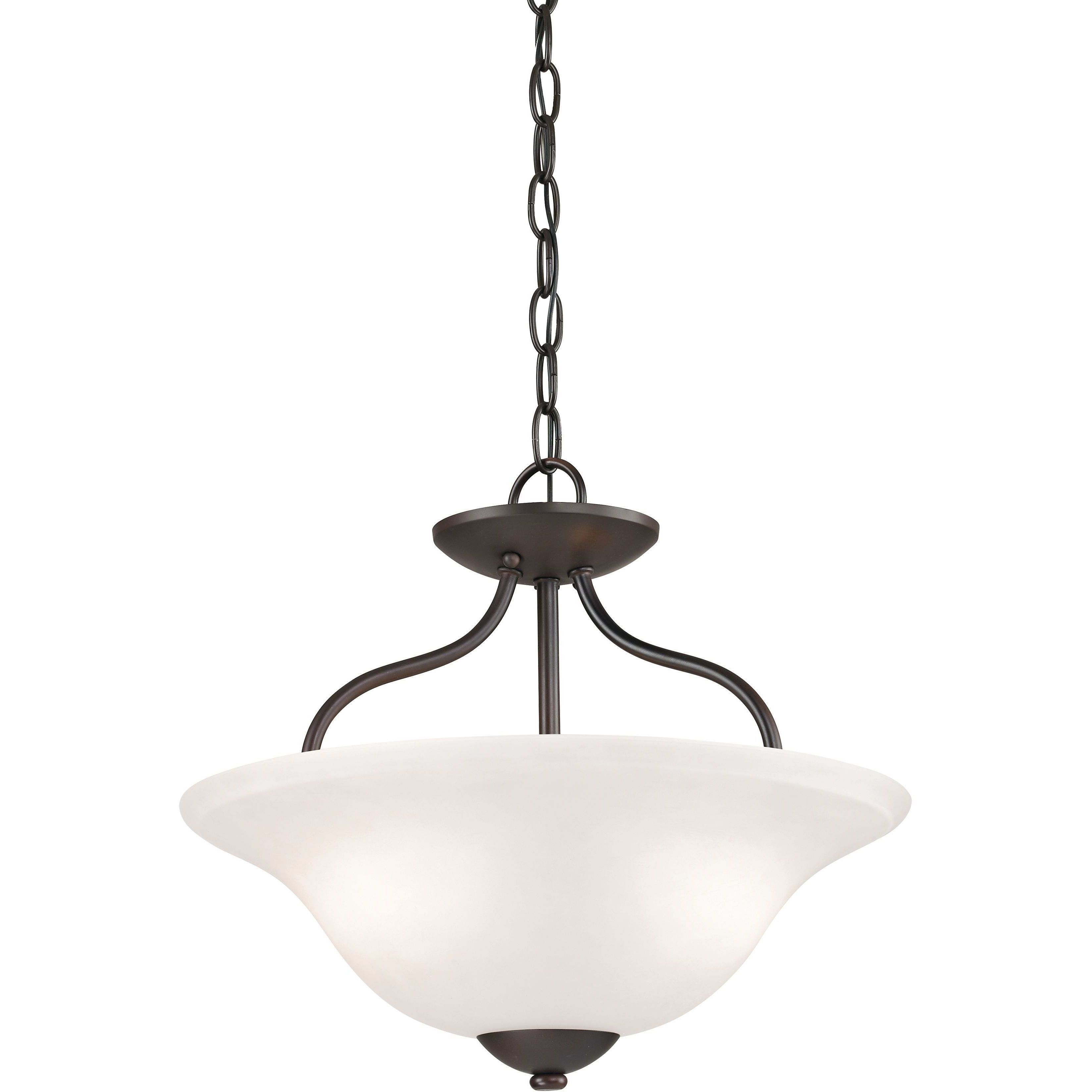 Conway 2 Light 15 inch Oil Rubbed Bronze Semi Flush Mount Ceiling Light