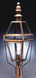 Boston 3 Light 43 inch Antique Brass Post Lantern in Frosted Glass, No Chimney, Candelabra