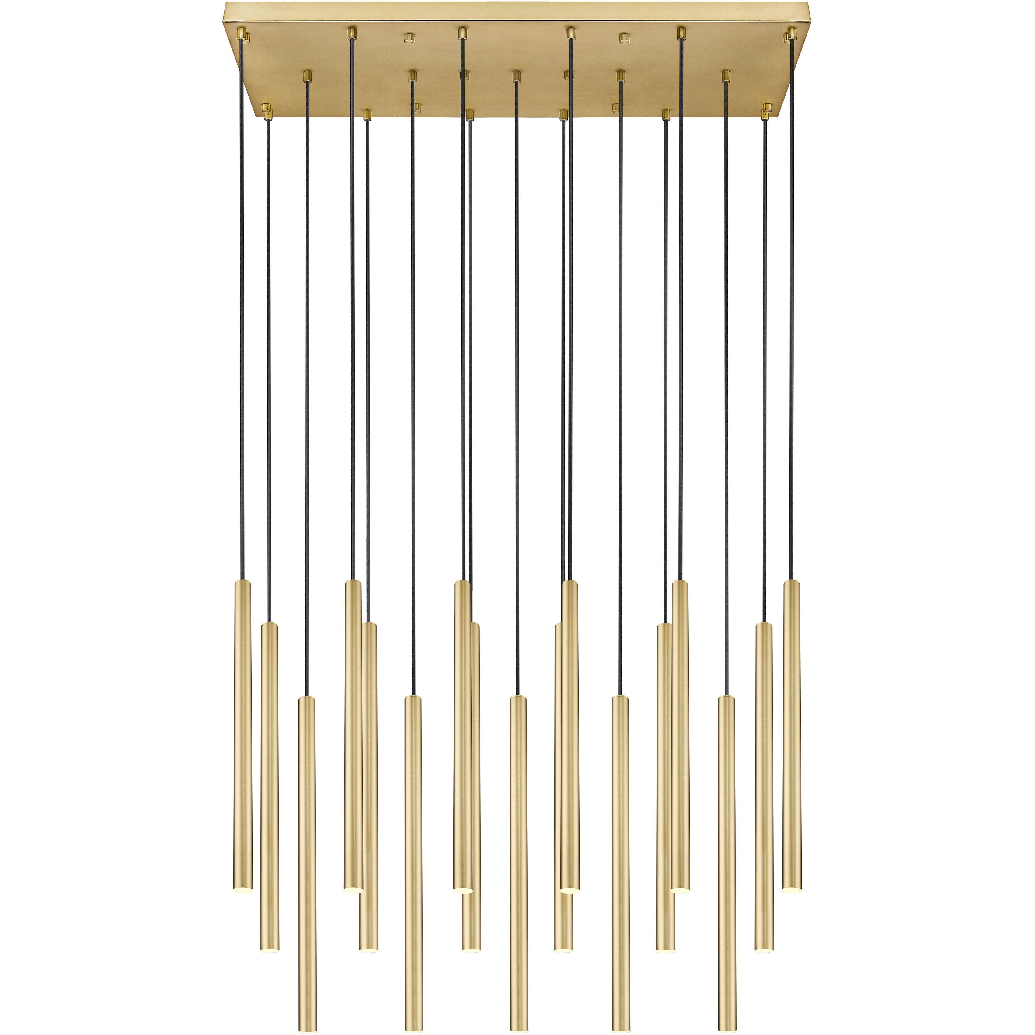 Forest Linear Chandelier Ceiling Light in Modern Gold