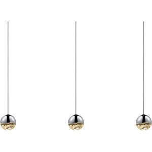 Grapes LED 37 inch Polished Chrome Cluster Pendant Ceiling Light in Clear Glass Lens