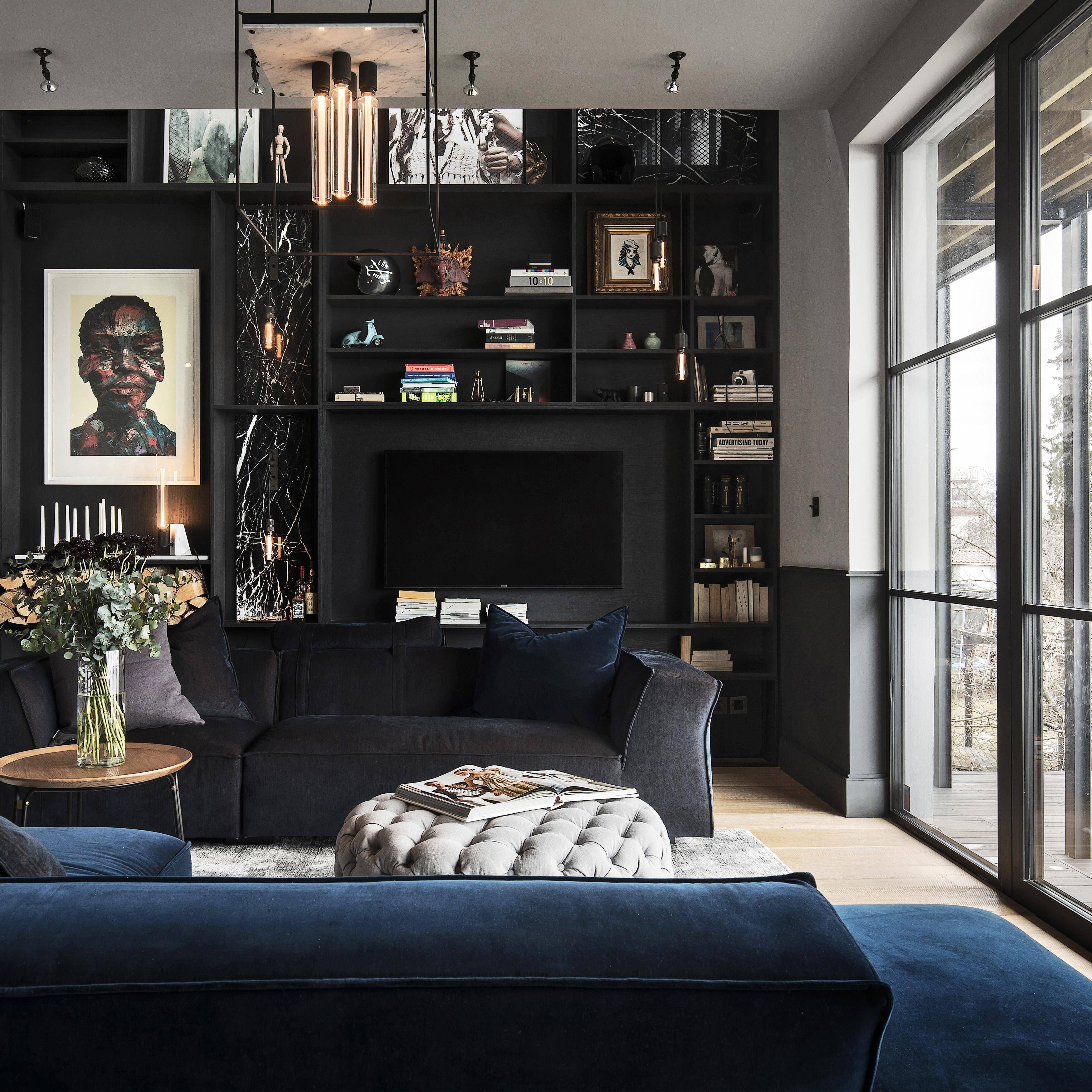 Caged 4 Light 19.69 inch Black Marble Semi-Flush Mount Ceiling Light